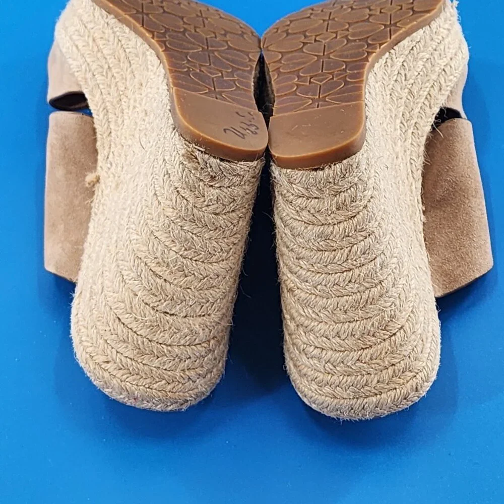 KATE SPADE Tropez Suede Espadrille Platform Wedge Heel Sandals